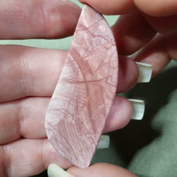 Pink Imperial Jasper Large Designer Cabochon 57.65 x 22.43 x 6.12mm - Picture 15 of 17